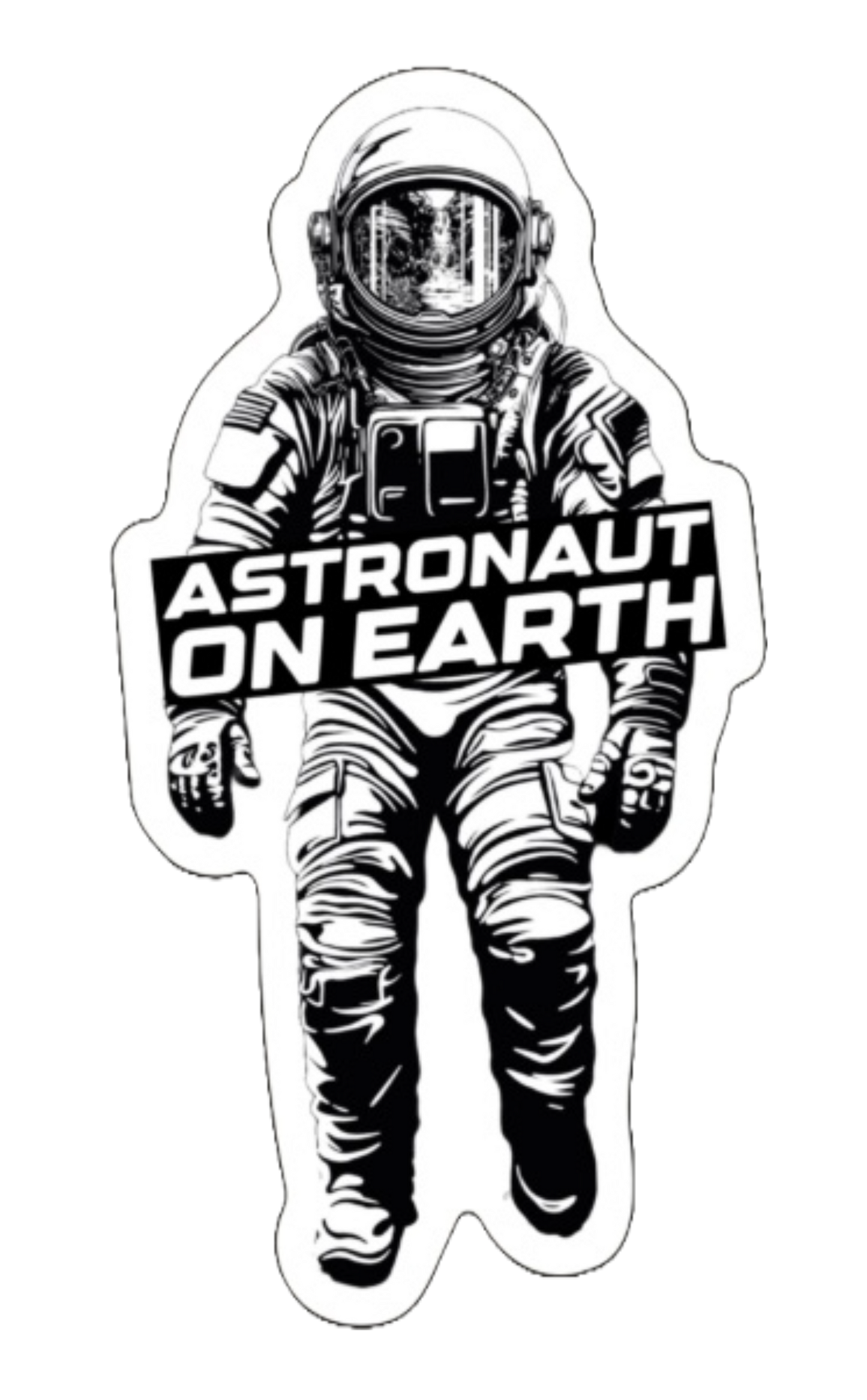 Astronaut Logo Sticker - White
